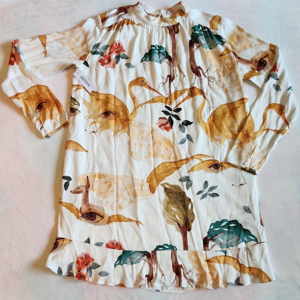 Aritzia Wilfred Barossa Printed Art To Wear Mini Dress